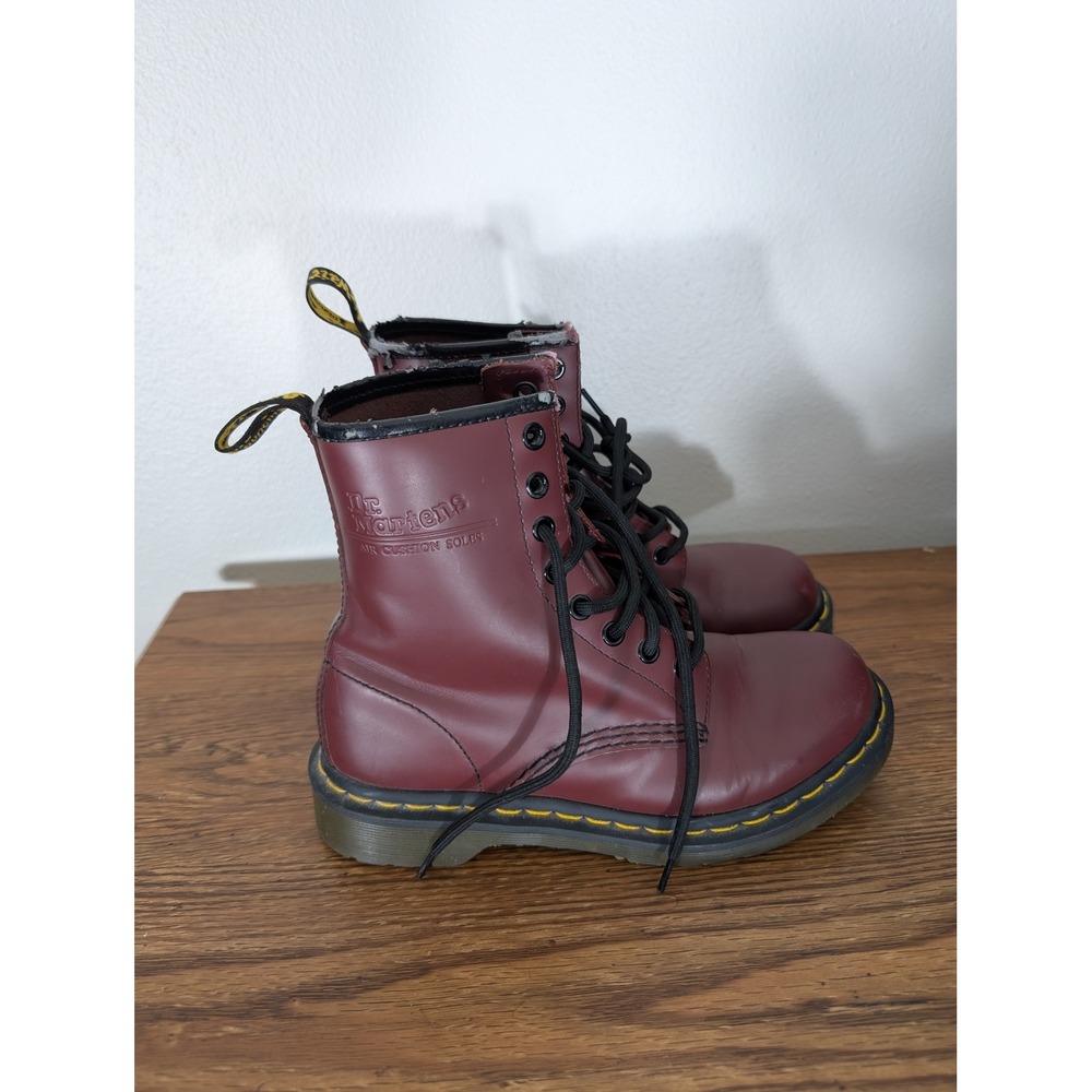 Dr. Martens 1460 Size 6 Red Smooth Leather Lace Up Boots LOOK READ